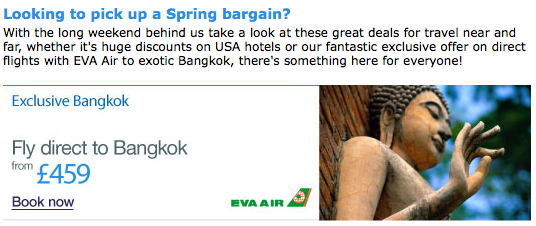 E-mail from ebookers
