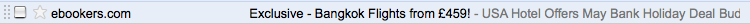 E-mail from ebookers
